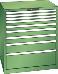 Schubladenschrank 9 Schubladen 870x725x1000 RAL 6011 Lista 45x36E 78.705.030