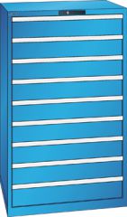 Schubladenschrank 9 Schubladen 870x725x1450 RAL 5012 Lista 45x36E 78.712.010