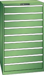 Schubladenschrank 9 Schubladen 870x725x1450 RAL 6011 Lista 45x36E 78.712.030