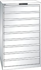 Schubladenschrank 9 Schubladen 870x725x1450 RAL 9010 Lista 45x36E 78.711.110