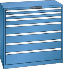 Schubladenschrank 7 Schubladen 1023x572x1000 RAL 5019 Lista 54x27E 78.759.040