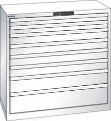 Schubladenschrank 8 Schubladen 1023x572x1000 RAL 9010 Lista 54x27E 78.764.110