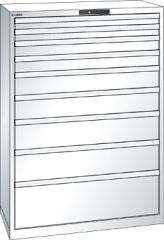 Schubladenschrank 9 Schubladen 1023x572x1450 RAL 9010 Lista 54x27E 78.769.110