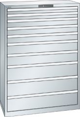 Schubladenschrank 10 Schubladen 1023x572x1450 RAL 7035 Lista 54x27E 78.773.020