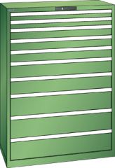 Schubladenschrank 10 Schubladen 1023x572x1450 RAL 6011 Lista 54x27E 78.771.030