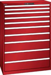 Schubladenschrank 10 Schubladen 1023x572x1450 RAL 3003 Lista 54x27E 78.773.070