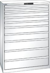Schubladenschrank 10 Schubladen 1023x572x1450 RAL 9010 Lista 54x27E 78.773.110