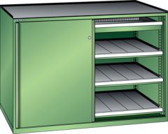 Schubladenschrank Schiebet�ren 1430x627x1020 RAL 6011 Lista 36x27E 79.425.030