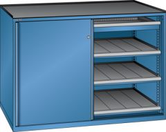 Schubladenschrank Schiebet�ren 1430x627x1020 RAL 5019 Lista 36x27E 79.425.040