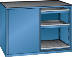 Schubladenschrank Schiebet�ren 1430x627x1020 RAL 5019 Lista 36x27E 79.426.040
