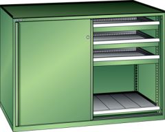 Schubladenschrank Schiebet�ren 1430x627x1020 RAL 6011 Lista 36x27E 79.429.030