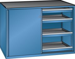 Schubladenschrank Schiebet�ren 1430x627x1020 RAL 5019 Lista 36x27E 79.430.040
