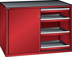 Schubladenschrank Schiebet�ren 1430x627x1020 RAL 3003 Lista 36x27E 79.430.070