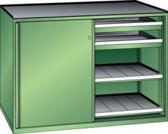 Schubladenschrank Schiebet�ren 1430x627x1020 RAL 6011 Lista 36x27E 79.433.030