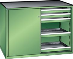 Schubladenschrank Schiebet�ren 1430x627x1020 RAL 6011 Lista 36x27E 79.434.030