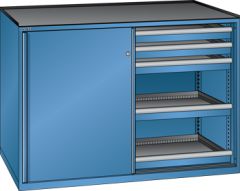 Schubladenschrank Schiebet�ren 1430x627x1020 RAL 5019 Lista 36x27E 79.434.040