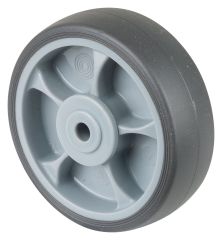 Gummirad A85.104, Produkttyp: Räder, Material/Art des Radkörpers: Kunststoff, Material der Lauffläche: thermoplastischer Gummi grau, Lager: Kugellager, Ø Rad:  100 mm, Tragkraft: 110 kg