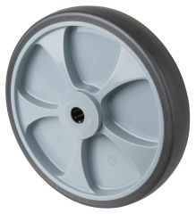 Gummirad B44.250, Produkttyp: Räder, Material/Art des Radkörpers: Kunststoff, Material der Lauffläche: thermoplastischer Gummi grau, Lager: Rollenlager, Ø Rad:  250 mm, Tragkraft: 300 kg