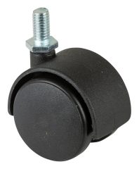 Kunststoff Doppelrolle F75.040.G08, Produkttyp: Lenkrollen, Ø Rad:  40 mm, Tragkraft: 30 kg, Befestigung: Gewindestift