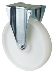 Schwerlastrolle N110.B10.251, Produkttyp: Bockrollen, Befestigung: Anschraubplatte, Ø Schraubloch: 11 mm, Material/Art des Radkörpers: Kunststoff, Material der Lauffläche: Kunststoff, Lager: Rollenlager, Ø Rad:  250 mm, Tragkraft: 600 kg