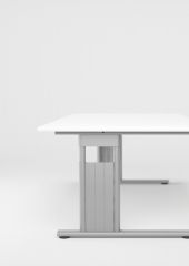 PC-Schreibtisch rechts hhenverstellbar, 1800x1000x680-820, Ahorn/Silber