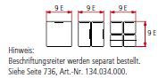 Lista Einsatzksten, Fronthhe 75 mm, 100.076.000