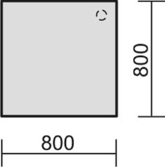 Verkettungsplatte Volleck 90 mit Sttzfu, mit Kabelfhrung, inkl. Verkettungsmaterial, hhenverstellbar, 800x800x680-800, Ahorn/Silber