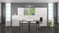 Querrollladenschrank Oberboden 25 mm, mit Standfen, abschliebar, 800x425x1182, Silber/Wei