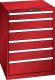 Schubladenschrank 6 Schubladen 717x725x1000 RAL 3003 Lista 36x36E 14.415.070