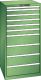 Schubladenschrank 10 Schubladen 717x725x1450 RAL 6011 Lista 36x36E 78.313.030