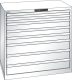 Schubladenschrank 8 Schubladen 1023x725x1000 RAL 9010 Lista 54x36E 78.294.110