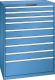 Schubladenschrank 9 Schubladen 1023x725x1450 RAL 5019 Lista 54x36E 78.307.040