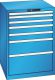 Schubladenschrank 7 Schubladen 717x725x1000 RAL 5012 Lista 36x36E 78.174.010