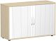 Querrollladenschrank Oberboden 25 mm, mit Standfen, abschliebar, 1200x425x798, Silber/Ahorn