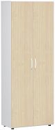 Flgeltrenschrank mit Standfen, inkl. Trdmpfer, nicht abschliebar, 800x420x2160, Ahorn/Wei