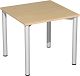 Konferenztisch Rundfu feste Hhe, 800x800x720, Buche/Silber