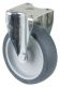 Bockrolle A210.A80.080, Produkttyp: Bockrollen, Material/Art des Radkörpers: Kunststoff, Material der Lauffläche: thermoplastischer Gummi grau, Lager: Gleitlager, Ø Rad:  80 mm, Tragkraft: 50 kg, Befestigung: Anschraubplatte, Ø Schraubloch: 5.3 mm