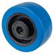 Gummirad B61.080, Produkttyp: Räder, Material/Art des Radkörpers: Kunststoff, Material der Lauffläche: Elastikgummi blau, Lager: Rollenlager (80 mm Ø mit Gleitlager, 100 mm Ø mit Fadenschutz), Ø Rad:  80 mm, Tragkraft: 150 kg