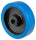 Gummirad B61.160, Produkttyp: Räder, Material/Art des Radkörpers: Kunststoff, Material der Lauffläche: Elastikgummi blau, Lager: Rollenlager (80 mm Ø mit Gleitlager, 100 mm Ø mit Fadenschutz), Ø Rad:  160 mm, Tragkraft: 300 kg