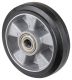 Gummirad B80.180, Produkttyp: Räder, Material/Art des Radkörpers: Aluminium, Material der Lauffläche: Elastikgummi schwarz, Lager: Kugellager, Ø Rad:  180 mm, Tragkraft: 350 kg