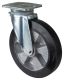Transportrolle L400.B80.251, Produkttyp: Lenkrollen, Befestigung: Anschraubplatte,  Schraubloch: 12 mm, Material/Art des Radkrpers: Aluminium, Material der Laufflche: Elastikgummi schwarz, Lager: Kugellager,  Rad:  250 mm, Tragkraft: 450 kg