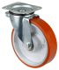 Transportrolle L400.C10.202, Produkttyp: Lenkrollen, Befestigung: Anschraubplatte,  Schraubloch: 11 mm, Material/Art des Radkrpers: Guss, Material der Laufflche: Prothane Guss-Polyurethan 95 +/-3 Shore A, Lager: Kugellager,  Rad:  200 mm, Tragkraft: 
