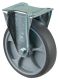 Transportrolle L410.B44.201, Produkttyp: Bockrollen, Befestigung: Anschraubplatte, Ø Schraubloch: 11 mm, Material/Art des Radkörpers: Kunststoff, Material der Lauffläche: thermoplastischer Gummi grau, Lager: Rollenlager, Ø Rad:  200 mm, Tragkraft: 220 kg