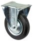 Transportrolle L410.B55.161, Produkttyp: Bockrollen, Befestigung: Anschraubplatte, Ø Schraubloch: 11 mm, Material/Art des Radkörpers: Stahlfelge, Ø 80 bis 200 mm mit Fadenschutz, Material der Lauffläche: Gummi schwarz, Lager: Rollenlager, Ø Rad:  160 mm, 