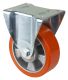 Transportrolle L410.B90.152, Produkttyp: Bockrollen, Befestigung: Anschraubplatte, Ø Schraubloch: 11 mm, Material/Art des Radkörpers: Aluminium, Material der Lauffläche: Prothane® Guss-Polyurethan 95 +/-3 Shore A, Lager: Kugellager, Ø Rad:  150 mm, Tragkr
