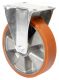 Transportrolle L410.B90.200, Produkttyp: Bockrollen, Befestigung: Anschraubplatte, Ø Schraubloch: 11 mm, Material/Art des Radkörpers: Aluminium, Material der Lauffläche: Prothane® Guss-Polyurethan 95 +/-3 Shore A, Lager: Kugellager, Ø Rad:  200 mm, Tragkr