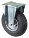 Transportrolle L410.C90.230, Produkttyp: Bockrollen, Befestigung: Anschraubplatte, Ø Schraubloch: 11 mm, Material/Art des Radkörpers: Stahlfelge, Material der Lauffläche: Luftrad, Gummi schwarz, Lager: Rollenlager, Ø Rad:  230 mm, Tragkraft: 130 kg