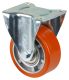 Transportrolle LB510.B90.100, Produkttyp: Bockrollen, Befestigung: Anschraubplatte, Ø Schraubloch: 11 mm, Material/Art des Radkörpers: Aluminium, Material der Lauffläche: Prothane® Guss-Polyurethan 95 +/-3 Shore A, Lager: Kugellager, Ø Rad:  100 mm, Tragk