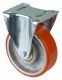Transportrolle LB510.B90.125, Produkttyp: Bockrollen, Befestigung: Anschraubplatte, Ø Schraubloch: 11 mm, Material/Art des Radkörpers: Aluminium, Material der Lauffläche: Prothane® Guss-Polyurethan 95 +/-3 Shore A, Lager: Kugellager, Ø Rad:  125 mm, Tragk