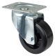 Transportrolle LSS400.B60.125, Produkttyp: Lenkrollen, Befestigung: Anschraubplatte, Ø Schraubloch: 11 mm, Material/Art des Radkörpers: Kunststoff, Material der Lauffläche: Elastikgummi schwarz, Lager: Rollenlager, Ø Rad:  125 mm, Tragkraft: 300 kg